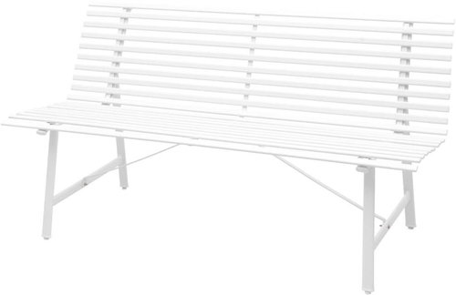 Garden Bench 150cm Steel White - Garden Bench - Main image