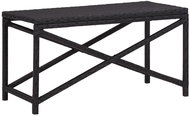Garden Bench 80cm Polyrattan Black - Garden Bench