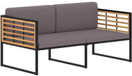 Garden Bench with Cushions 136cm Solid Acacia Dark Grey - Garden Bench