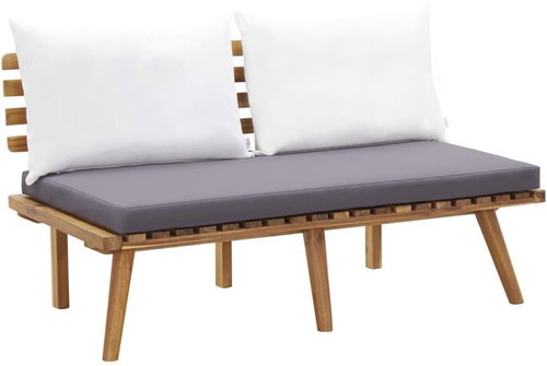 Garden Bench with Cushions 115cm Solid Acacia Wood - Garden Bench - Main image