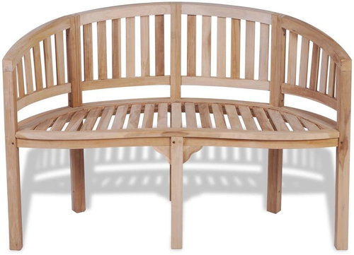 Garden Bench Rounded 120cm Teak - Garden Bench - Main image