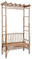Garden Bench with Pergola 130cm Bamboo - Garden Bench