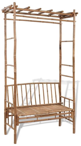 Garden Bench with Pergola 130cm Bamboo - Garden Bench - Main image