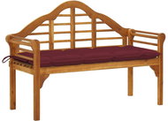 Royal garden bench with cushion 135 cm of massive acacia 3061428 - Garden Bench