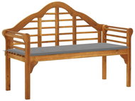 Royal garden bench with cushion 135 cm massive acacia gray 3061405 - Garden Bench
