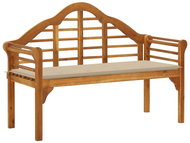 Royal garden bench with cushion 135 cm massive acacia gray 3061407 - Garden Bench