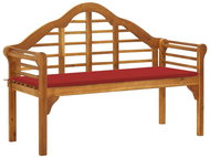 Royal garden bench with cushion 135 cm massive acacia gray 3061410 - Garden Bench