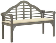 Royal garden bench with cushion 135 cm massive acacia gray 3061434 - Garden Bench