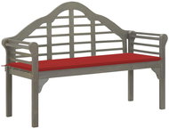 Royal garden bench with cushion 135 cm massive acacia gray 3061437 - Garden Bench