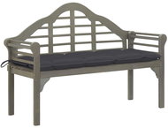 Royal garden bench with cushion 135 cm massive acacia gray 3061446 - Garden Bench