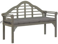 Royal garden bench with cushion 135 cm massive acacia gray 3061447 - Garden Bench