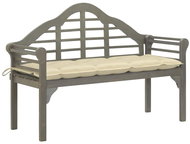 Royal garden bench with cushion 135 cm massive acacia gray 3061448 - Garden Bench