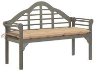 Royal garden bench with cushion 135 cm massive acacia gray 3061449 - Garden Bench