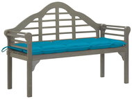 Royal garden bench with cushion 135 cm massive acacia gray 3061450 - Garden Bench