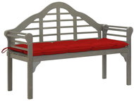 Royal garden bench with cushion 135 cm massive acacia gray 3061452 - Garden Bench