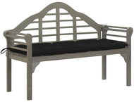 Royal garden bench with cushion 135 cm massive acacia gray 3061453 - Garden Bench