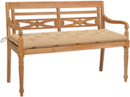 Batavia bench with beige cushion 150 cm solid teak 3062199 - Garden Bench