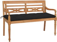 Batavia bench with black cushion 150 cm solid teak 3062203 - Garden Bench