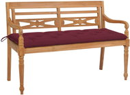 Batavia bench with wine cushion 150 cm solid teak 3062205 - Garden Bench