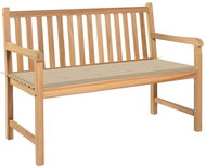 Garden bench with beige cushion 120 cm solid teak 3062679 - Garden Bench