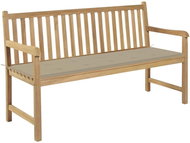 Garden Bench with Beige Cushion 150cm Solid Teak 3062706 - Garden Bench
