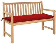 Garden Bench with Red Cushion 120cm Solid Teak 3062697 - Garden Bench