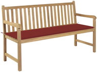 Garden Bench with Red Cushion 150cm Solid Teak 3062709 - Garden Bench