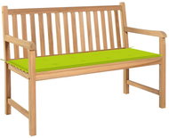 Garden Bench with Bright Green Cushion 120cm Solid Teak 3062687 - Garden Bench