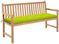 Garden Bench with Bright Green Cushion 150cm Solid Teak 3062729 - Garden Bench