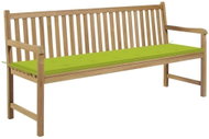 Garden Bench with Bright Green Cushion 175cm Solid Teak 3062795 - Garden Bench