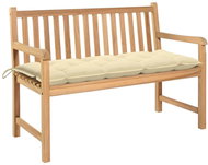 Garden Bench with Creamy White Cushion 120cm Solid Teak 3062693 - Garden Bench