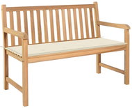 Garden Bench with Cream Cushion 120cm Solid Teak 3062678 - Garden Bench