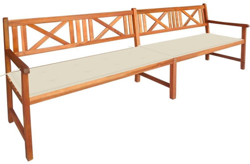 Garden Bench With Cushions 240 cm Solid Acacia Wood 3063824 - Garden Bench - Main image