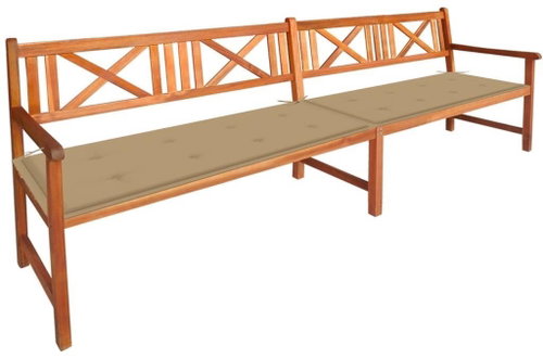 Garden Bench With Cushions 240 cm Solid Acacia Wood 3063825 - Garden Bench - Main image