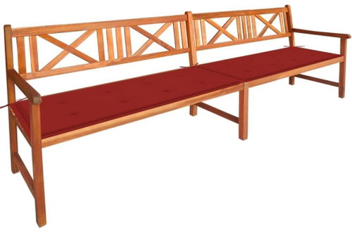Garden Bench With Cushions 240 cm Solid Acacia Wood 3063828 - Garden Bench - Main image
