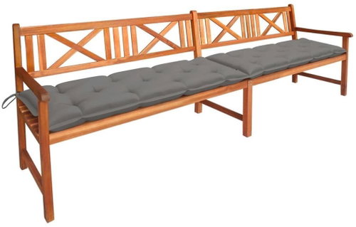 Garden Bench With Cushions 240 cm Solid Acacia Wood 3063838 - Garden Bench - Main image