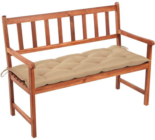 Garden bench with cushion 120 cm solid acacia wood 3063786 - Garden Bench - Main image