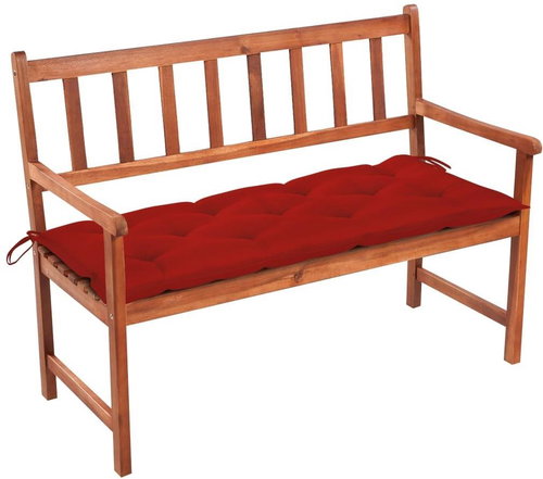 Garden bench with cushion 120 cm solid acacia wood 3063789 - Garden Bench - Main image