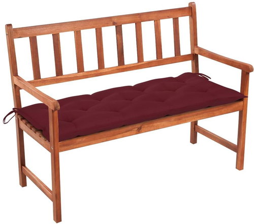 Garden bench with cushion 120 cm solid acacia wood 3063792 - Garden Bench - Main image