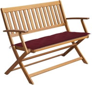 Garden bench with cushion 120 cm solid acacia wood 3064263 - Garden Bench