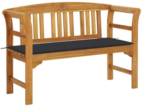 Garden bench with cushion 120 cm solid acacia wood 3064293 - Garden Bench - Main image