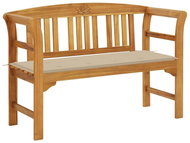 Garden bench with cushion 120 cm solid acacia wood 3064296 - Garden Bench