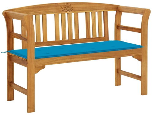 Garden bench with cushion 120 cm solid acacia wood 3064297 - Garden Bench - Main image