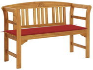 Garden bench with cushion 120 cm solid acacia wood 3064299 - Garden Bench
