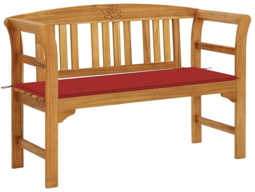 Garden bench with cushion 120 cm solid acacia wood 3064299 - Garden Bench - Main image