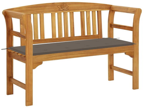 Garden bench with cushion 120 cm solid acacia wood 3064301 - Garden Bench - Main image