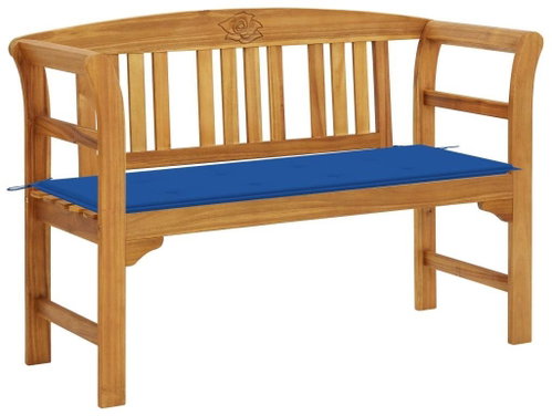 Garden bench with cushion 120 cm solid acacia wood 3064303 - Garden Bench - Main image