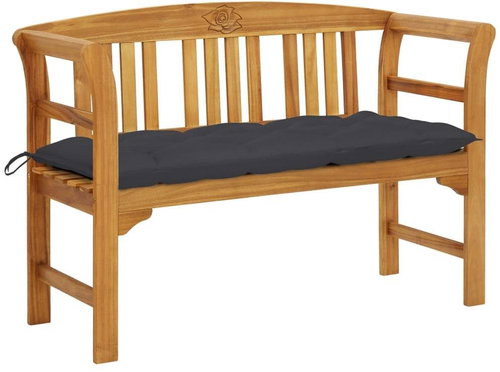 Garden bench with cushion 120 cm solid acacia wood 3064308 - Garden Bench - Main image