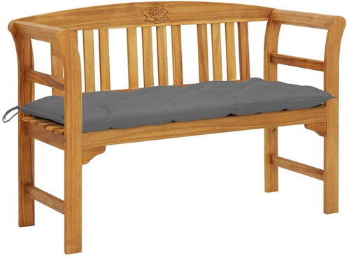 Garden bench with cushion 120 cm solid acacia wood 3064309 - Garden Bench - Main image