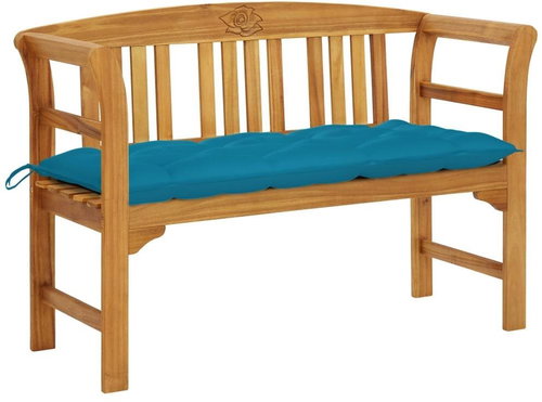 Garden bench with cushion 120 cm solid acacia wood 3064312 - Garden Bench - Main image